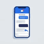 Illustration of a phone displaying a delayed message reply.