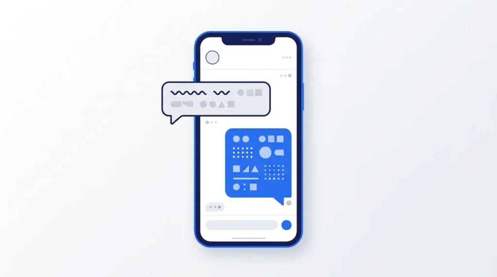Smartphone displaying an automated text messaging conversation.