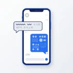 Smartphone displaying an automated text messaging conversation.