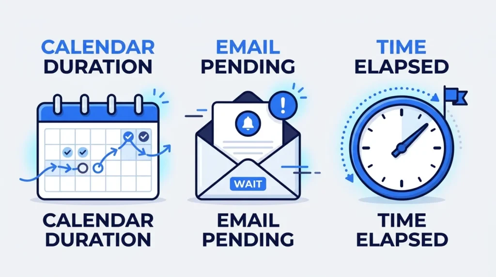 Calendar and clock representing the right time to send a follow-up email.