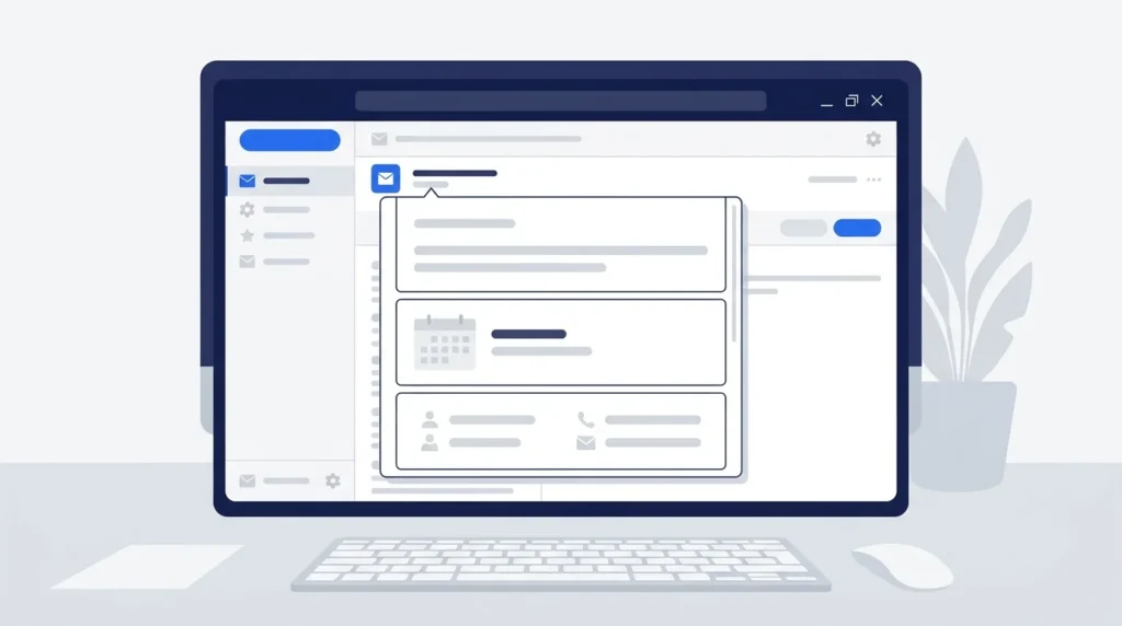 Generic email interface showing an automatic reply window with message fields.